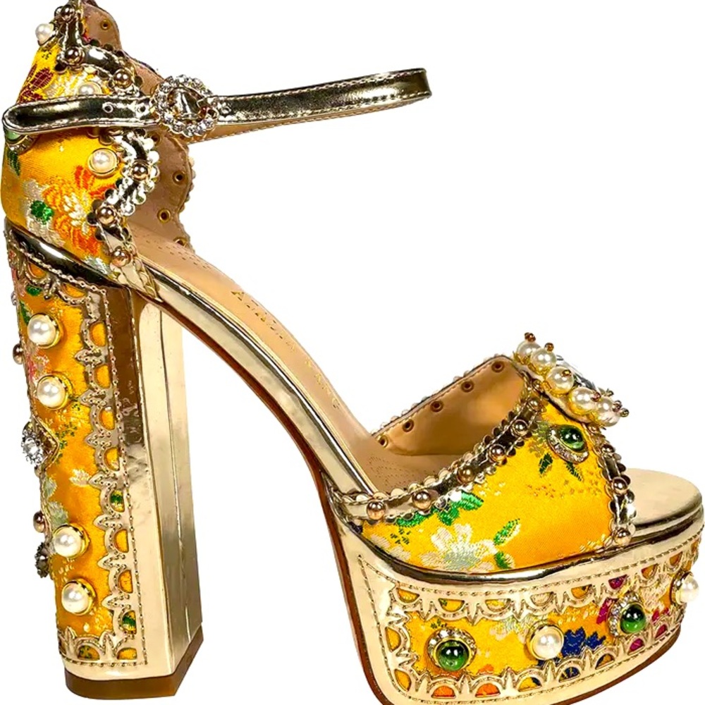 AZALEA WANG AIM FOR THE EYES CHUNKY HEEL SANDAL